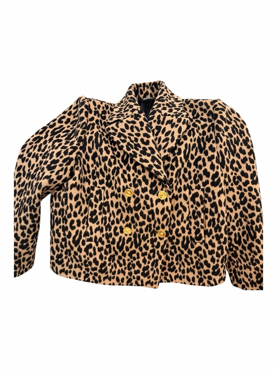 Versace Jackets & Blazers - Versace Leopard Print Double-Breasted Jacket - Tan & Black with Gold Buttons
